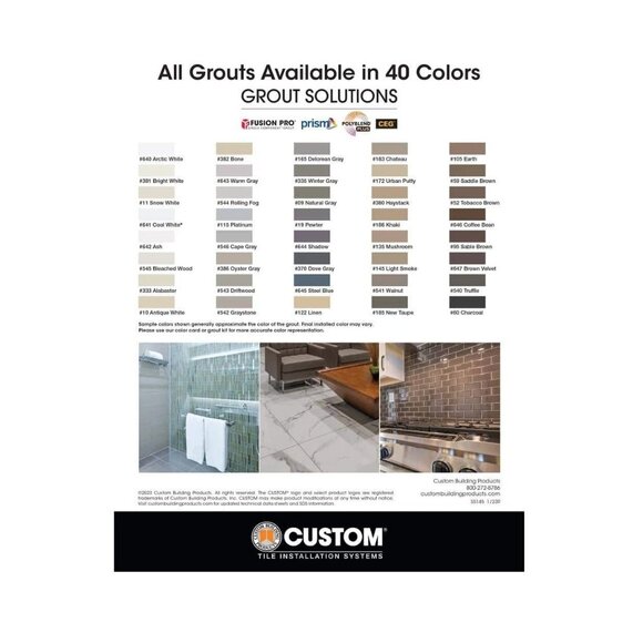Custom Building Products Grout Solutions Color Sample Kit 40 Colors NWOT - Picture 7 of 11